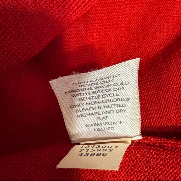 J.Jill women’s drape merino wool red open cardigan Size small great for holidays - Picture 5 of 5